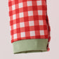 Red goose embroidery gingham romper