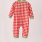 Red goose embroidery gingham romper