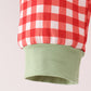 Sage goose embroidery gingham pants set