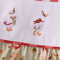 Goose embroidery ruffle gingham dress