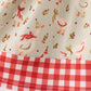 Goose embroidery ruffle gingham dress