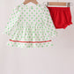 Green grinch embroidery dot bloomer set