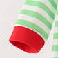 Green grinch embroidery stripe romper