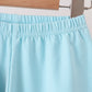 Blue train embroidery stripe pants set