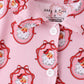 Pink santa claus bamboo ruffle pajama set