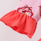 Pink santa claus bamboo ruffle pajama set