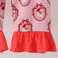 Pink santa claus bamboo ruffle pajama set