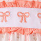 Pink bow embroidery ruffle bubble