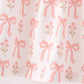 Pink bow embroidery ruffle pants set
