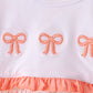 Pink bow embroidery ruffle dress