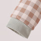 Brown turkey embroidery gingham romper