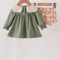 Green goose pumpkin embroidery bloomer set
