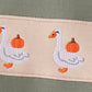 Green goose pumpkin embroidery top
