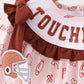 Brown touchdown football embroidery bubble