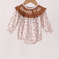 Brown Howdy Y'ALL embroidery ruffle bubble