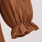 Brown Howdy Y'ALL western embroidery ruffle bubble