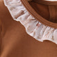 Brown Howdy Y'ALL western embroidery ruffle bubble