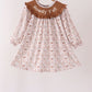 Brown Howdy Y'ALL embroidery ruffle dress