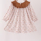 Brown Howdy Y'ALL embroidery ruffle dress