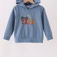 Blue Howdy Y'ALL boots embroidery hoodie