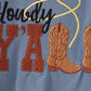 Blue Howdy Y'ALL boots embroidery hoodie