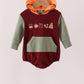Brown Pumpkin Embroidery Hoodie Bubble