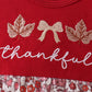 Maroon thankful floral leaves embroidey bubble