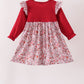 Maroon thankful leaves floral embroidey dress