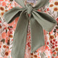 Green floral bow pants set