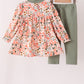 Green floral bow pants set