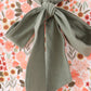 Green floral bow ruffle mom&me dress