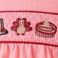 Pink turkey smocked bow bubble