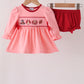 Pink turkey smocked bow bloomer set