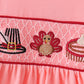 Pink turkey embroidery pants set