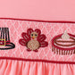 Pink turkey embroidery dress