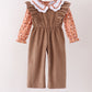 Fall floral print jumpsuit set