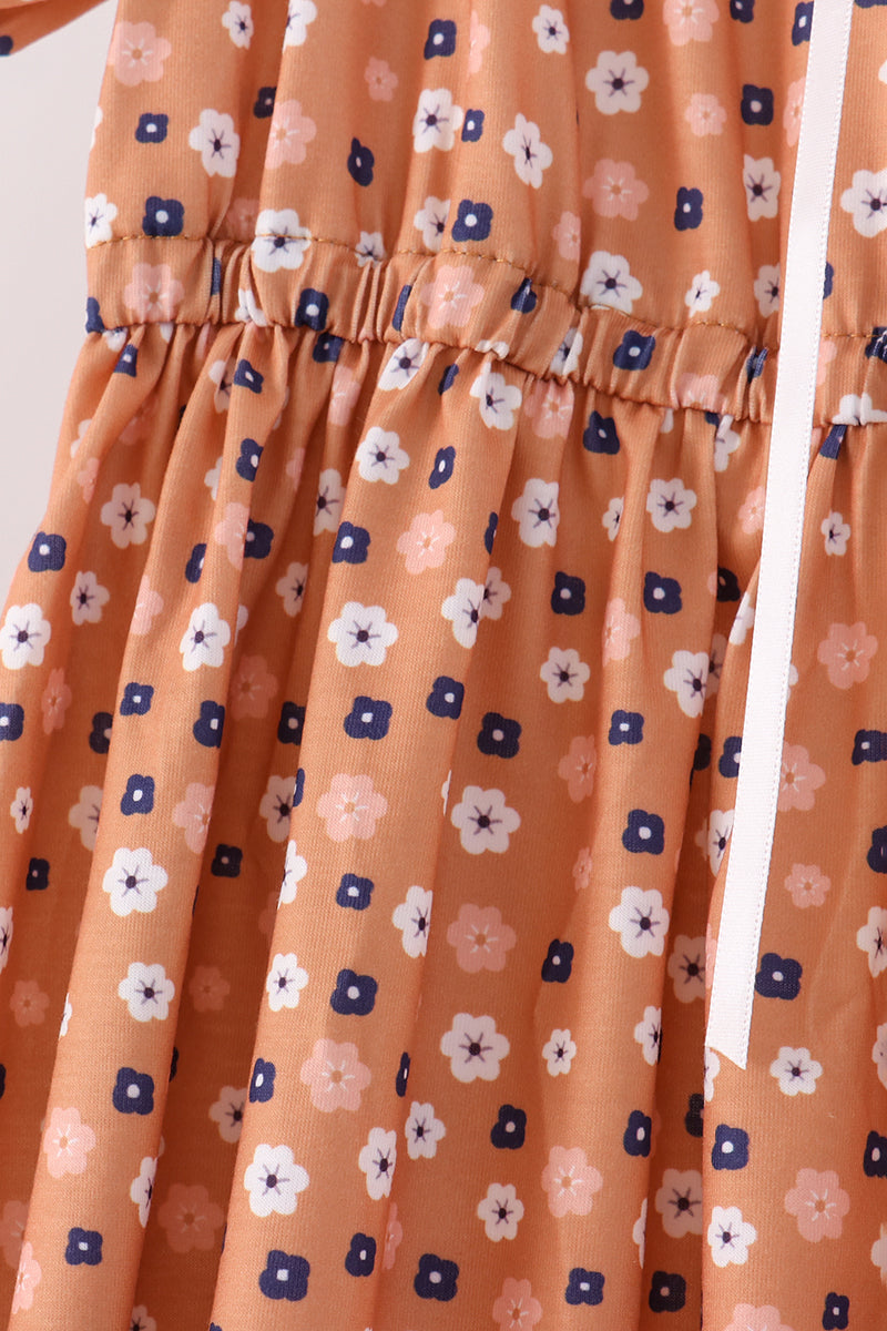 Fall floral print mom dress