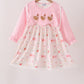 Pink chicken embroidery dress