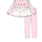 Pink chicken embroidery pants set