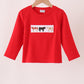 Red Cow Embroidery Top
