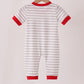 Gray Stripe Daddy's Helper Embroidery Romper