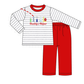 Gray Stripe Daddy's Helper Embroidery Pants Set