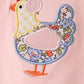 Pink Chicken Applique Ruffle Pants Set