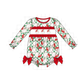 Red Santa Embroidery Ruffle Bubble