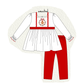 Red Gingerbread Smocked Pants Set