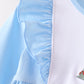 Blue frozen embroidery ruffle pants set