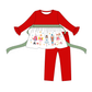 Red Nutcracker Ruffle Pants Set