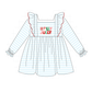 Blue Stripe Holly Jolly Ruffle Dress