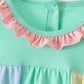 Colorblock character applique ruffle bloomer set