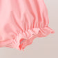 Colorblock character applique ruffle bloomer set